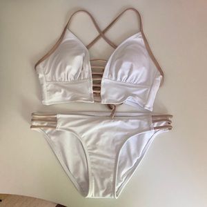 White and Rose Gold Bikini